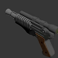 Tactical Military Style Gun Featuring Telescopic Scope Wooden Grip And Metallic Ribbed Body