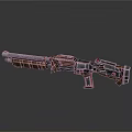 Futuristic Scifi Weapon Design Featuring Metallic Wooden Grip And Barrel Structure
