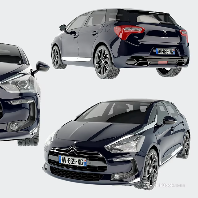 Sleek Modern Car With Streamlined Exterior Front Rear View And Alloy Wheels 3d model 