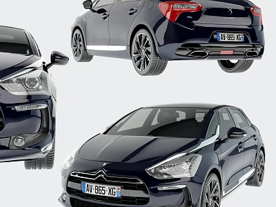 Sleek Modern Car With Streamlined Exterior Front Rear View And Alloy Wheels 3d model
