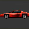 Red Sports Car With Sleek Body Design Black Windows And Reflective Surface
