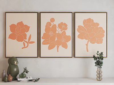 Light Luxury Plant Painting Art Hanging Painting 3d model