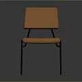 Modern Orange Fabric Chair Featuring Black Metal Legs And Comfortable Seat