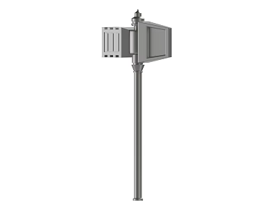 Outdoor Metal Hardware Tool Pole With Square Ventilated Box And Spire Top Structure 3d model