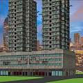 Rural Self Built House Two Multi Storey Residential Buildings With Green Area And Road Around
