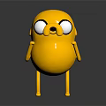 Yellow Cartoon Game Movie Character With Big Eyes Standing Pose And Round Body