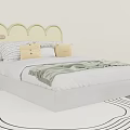Lovely Soft Upholstered Children Bed With Cute Cloud Shaped Headboard For Cozy Modern Kids Bedroom