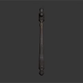 Medieval Axe Weapon With Rusted Metal Blade And Wooden Handle