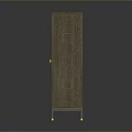 Modern Wooden Cabinet With Hexagonal Pattern Doors Gold Hardware Black Legs And Gold Feet Design