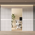 Modern office perforated plate partition wall partition 3d model