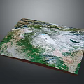 Scenic Volcanic Landscape With Snow Capped Peak Green Vegetation And Natural Terrain