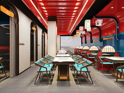 Hot pot restaurant barbecue 3d model
