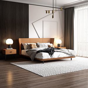 Modern Background Double Bed Italian Bed 3d model