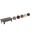 Brown Modern Wooden Coffee Table with Rectangular Top and Lower Shelf 3d model