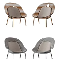 Elegant Modern Leisure Chair With Transparent Backrest Metal Legs And Comfortable Cushion