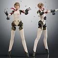 Modern game character cybergirl sci-fi robot 3d model