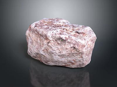 Natural Wood Stone Material Block with Rough Surface and Natural Texture in Brown Red Tone 3d model