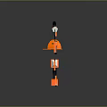 Orange And Black Construction Tools With Reflective Surfaces On Dark Background 3d model