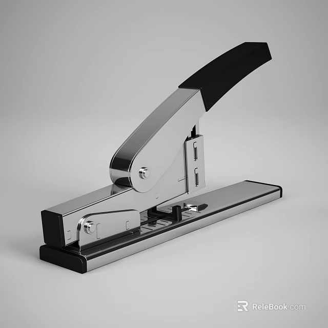 Modern Office Appliance Metal Stapler with Black Handle for Desktop Use 3d model 