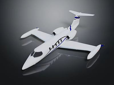 White Passenger Jet Model Featuring Blue Accents And Sleek Aerodynamic Design 3d model