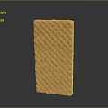 Golden Brown Rectangular Waffle With Crispy Grid Pattern On Dark Background