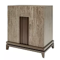 Wooden Nightstand With Natural Wood Texture Vertical Groove Design And Sleek Base