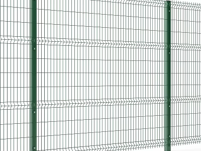 Green Metal Wire Fence With Vertical Posts And Mesh Design For Security 3d model