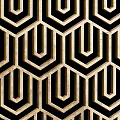 Stylish Room Dividers With Geometric Patterns In Gold And Black