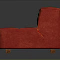 Stylish Modern Red Modular Sofa with Velvet Upholstery and Block Design