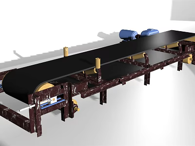 modern conveyor belt belt conveyor 3d model