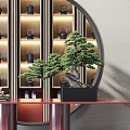 New Chinese Style End View Platform Hallway End View Platform Ornaments Combination 3d model
