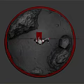 White Haired Female Warrior Wielding Red Glow Spear in Black Outfit on Rocky Platform