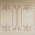 Classic Ornate Decorative Lines On Elegant Wall Panel With Symmetric Relief Patterns 3d model