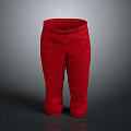 Red Casual Pants For Daily Use With Soft Material And Comfortable Design 3d model