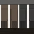Modern Flush Doors With Different Panel Styles And Colors In Interior Design 3d model