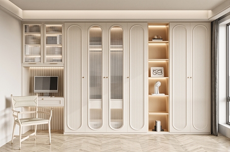 Cream wardrobe French wardrobe 3d model