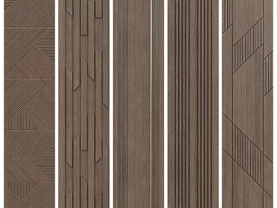 Modern Wooden Wall Panels With Geometric Patterns And Textured Designs 3d model