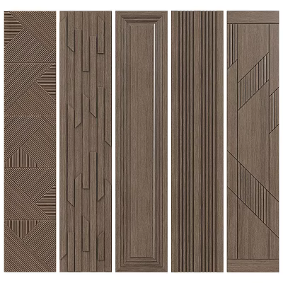Modern Wooden Wall Panels With Geometric Patterns And Textured Designs 3d model
