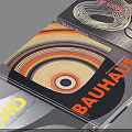 Modern Design Books With Bauhaus Radio Title And Colorful Circular Patterns