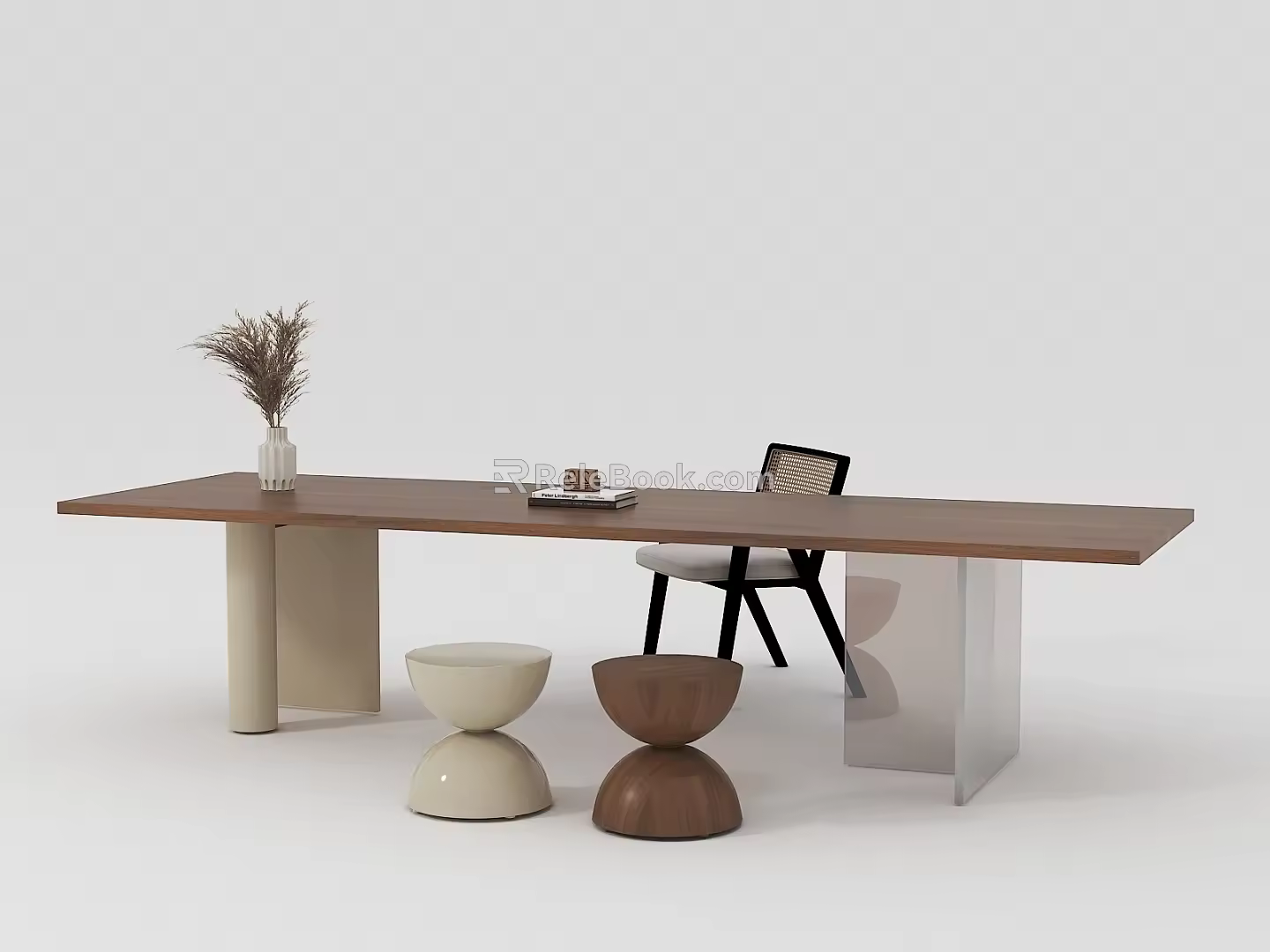 medieval desk and chair combination 3d model