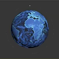 Glowing Blue 3D Earth Digital Rendering With Neon Lines And Tech Background