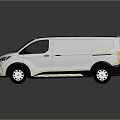 White Ford Modern Bus With Yellow Stripes Black Windows Exterior Design