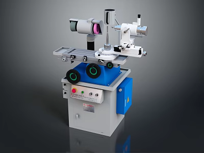 Industrial Precision Machining Equipment With Mechanical Arms Optical Lens And Control Panel 3d model