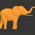 Golden Elephant Sculpture with Metallic Texture Shiny Surface Standing Pose and Reflection