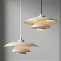 Stylish Modern White Layered Pendant Lights Hanging in Minimalist Interior Design