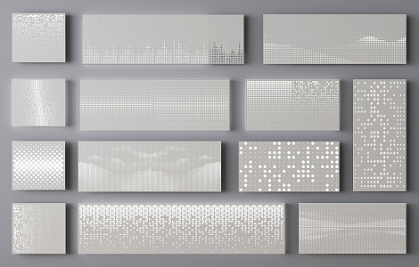 Modern Perforated Plate Background Wall Metal Plate Aluminum Single Plate Punched Plate Hollow View Wall Perforated Plate 3d model