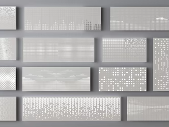 Modern Perforated Plate Background Wall Metal Plate Aluminum Single Plate Punched Plate Hollow View Wall Perforated Plate 3d model