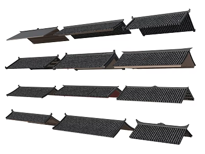 Traditional Architectural Components Various Roof Tile Designs And Styles 3d model