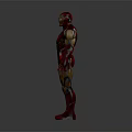 Iron Man 3D Model With Red And Gold Armor And Blue Chest Reactor