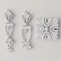 Ornate White Carvings With Various Floral And Leaf Patterns For Interior Decor Elements 3d model